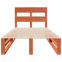 Bedframe zonder matras massief grenenhout wasbruin 75x190 cm - thumbnail