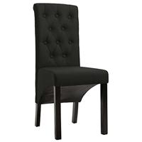 Eetkamerstoelen 2 st stof zwart - thumbnail