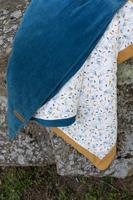 Dubbelzijdige deken - DOMIVA - AU FIL DE L'EAU - 75 x 100 cm - Indigo - thumbnail