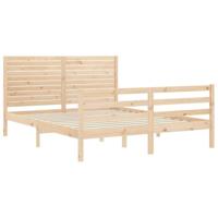 Bedframe met hoofdbord massief hout - thumbnail