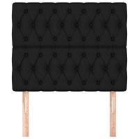 Hoofdborden 2 st 90x7x78/88 cm stof zwart - thumbnail