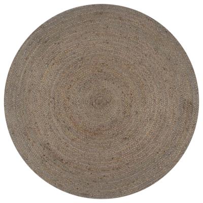 VidaXL Vloerkleed handgemaakt rond 120 cm jute grijs