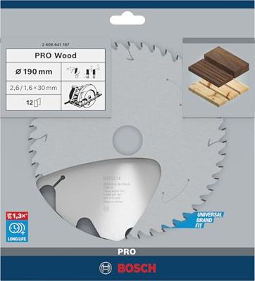 Bosch Accessoires Cirkelzaagblad Optiline Wood 190 x 30 x 2,6 mm, 12 1st - 2608641187 - thumbnail
