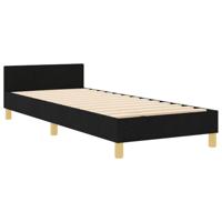 Bedframe met hoofdeinde Zwart 100 x 200 cm Stof - thumbnail