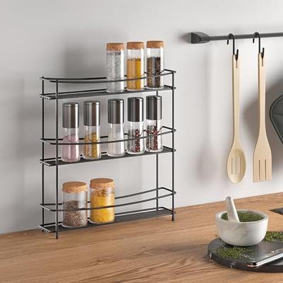 Metaltex kumino kruidenrek 3 etages mat zwart/metaal