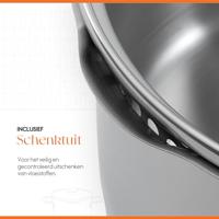 ELLE Gourmet Moderne Kookpan met Deksel - Ø 18 cm - RVS - thumbnail