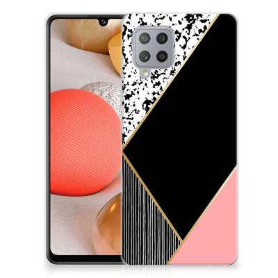 Samsung Galaxy A42 | TPU Hoesje | Zwart Roze Vormen