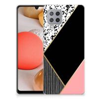 Samsung Galaxy A42 | TPU Hoesje | Zwart Roze Vormen - thumbnail