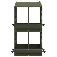 Kippennestkastje met 4 vakken olijfgroen metaal - thumbnail