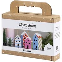 Creativ Company Mini hobbyset decoratie, huizen, kleurrijk, 1 doos - thumbnail