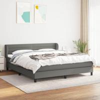 Boxspring met matras stof donkergrijs 160x200 cm - thumbnail