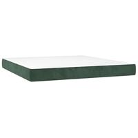 Boxspring met matras fluweel donkergroen 180x200 cm - thumbnail