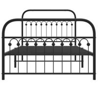 Bedframe met hoofd- en voeteneinde metaal zwart 107x203 cm - thumbnail