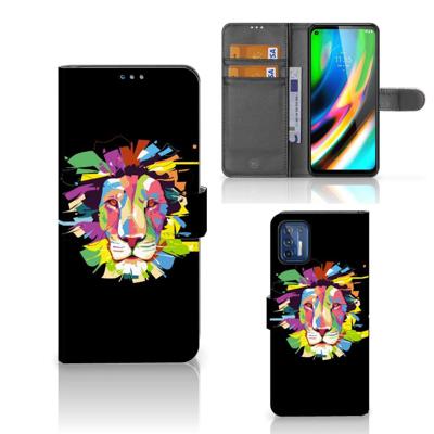 Motorola Moto G9 Plus Leuk Hoesje Lion Color Motorola Moto G9 Plus Leuk Hoesje Lion Color
