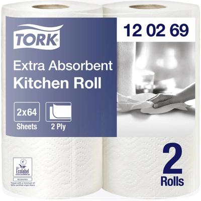 Keukenrol Tork Premium 2-laags 64 vel wit 120269 | 12 stuks