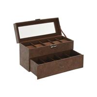 Doos-Juwelenkistje Home ESPRIT Bruin Polyurethaan Kristal Hout MDF 27,5 X 11 X 15,5 CM - thumbnail