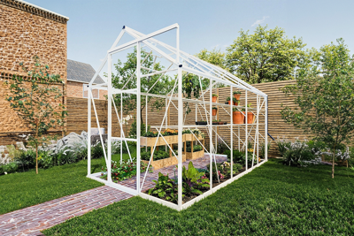 Royal Well Kate III aluminium tuinkas 192x314 cm wit- - Veiligheidsglas- Royal Well