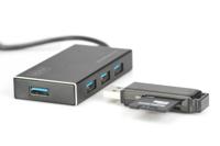 Digitus DA-70240-1 USB 3.2 Gen 1-hub 4 poorten Met aluminium behuizing Zwart - thumbnail