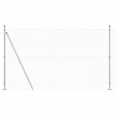 VidaXL Hek met paal zilver 1,4 x 10 m staal