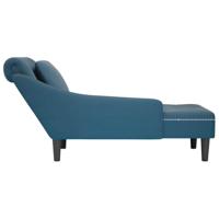 Chaise longue met kussen en rechterarmleuning fluweel blauw - thumbnail