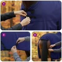 VidaXL Paardendeken marineblauw polyester - thumbnail