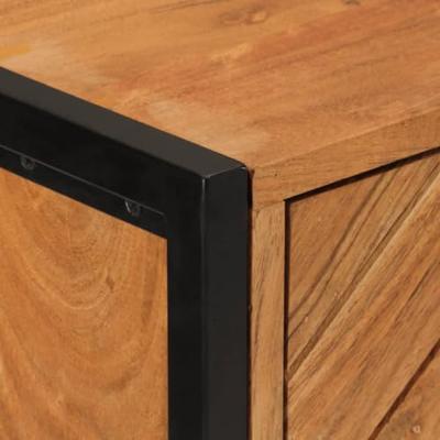 Badkamerkast 40x30x100 cm massief acaciahout en ijzer