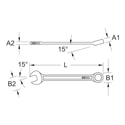 KS Tools 964.0108 964.0108 Ring-steeksleutel Sleutelbreedte (metrisch) 8 mm