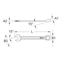 KS Tools 517.0613 5170613 Ring-steeksleutel Sleutelbreedte (metrisch) 13 mm - thumbnail