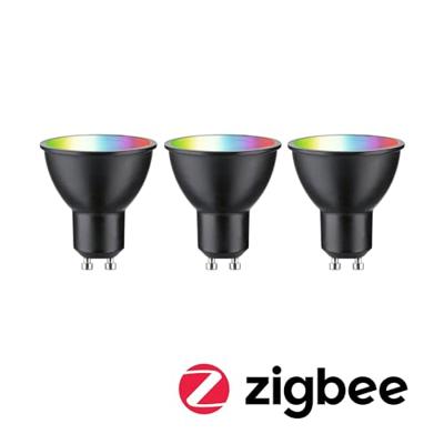 29153 Paulmann Home LED-lamp GU10 Energielabel: F (A - G) 4.8 W RGBW Zwart (mat)