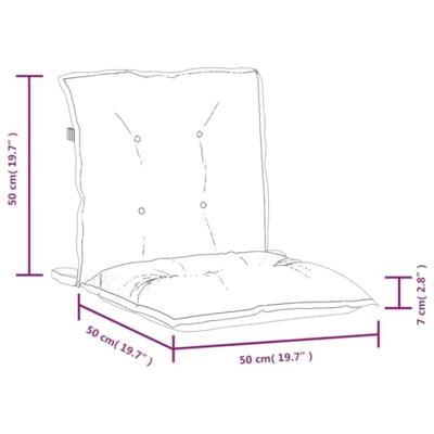 VidaXL Stoelkussens 2 st lage rug 100x50x7 cm stof gemêleerd antraciet