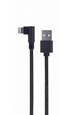 Haakse 8-pins laad- & datakabel, 0.2 m, zwart