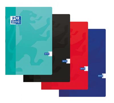 Oxford School schrift, ft A4, 72 bladzijden, met kantlijn, gelijnd, geassorteerde kleuren