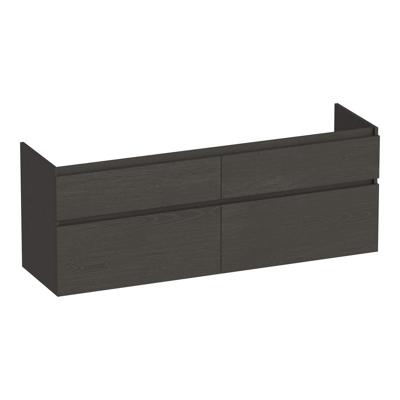 Brauer Delight - Onderkast - 140 cm - met 4 Softclose Lades Greeploos en 2 Sifon Uitsparingen - Timber Anthracite