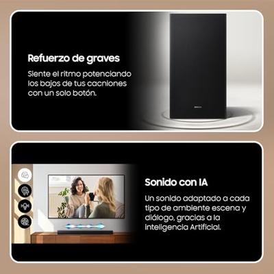 Samsung Soundbar HW-B650D/ZF serie B, 4 luidsprekers, Wireless Dolby 5.1ch, 3.1-kanaals audio, Surround Sound Expansion, compatibel met Alexa en Google Assistant, zwart 2024