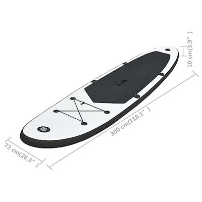 Stand-up paddleboard opblaasbaar zwart en wit - thumbnail