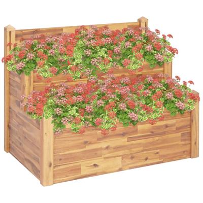 Plantenbak 2-laags 110x75x84 cm massief acaciahout Plantenbak 2-laags 110x75x84 cm massief acaciahout