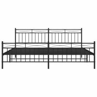 Bedframe met hoofd- en voeteneinde metaal zwart 193x203 cm - thumbnail