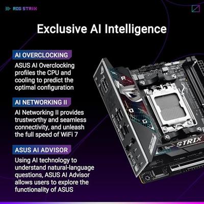 Moederbord - ASUS - ROG STRIX B850-I GAMING WIFI - AMD B850 - AM5 mini ITX-slot - thumbnail