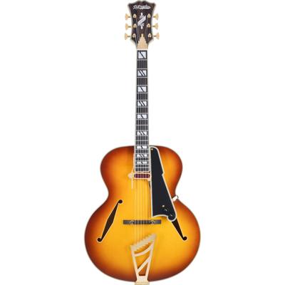 D&apos;Angelico Excel Style B Dark Iced Tea Burst semi-akoestische gitaar met deluxe hardshell koffer