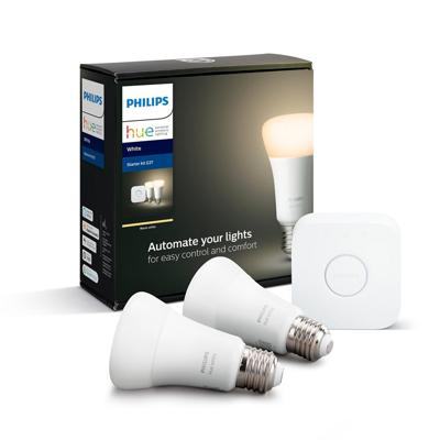 PHILIPS Hue White - Starterkit slimme LED lamp - 9.5W - E27 - Pak van 2