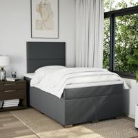 Boxspring met matras stof donkergrijs 120x200 cm - thumbnail