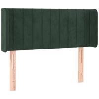 Hoofdbord met randen 83x16x78/88 cm fluweel donkergroen - thumbnail