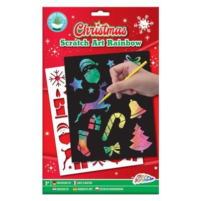 Grafix Scratchkunst regenboog kerst a5