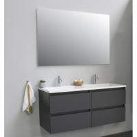 On-Line Badkamermeubelset - 120 cm - Voorgemonteerd - Acryl Wastafel - 2 Kraangaten - Spiegel - Mat Antraciet - thumbnail