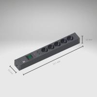 Bachmann 420.0022 Overspanningsveilige stekkerdoos 5-voudig Zwart Randaarde stekker 1 stuk(s) - thumbnail