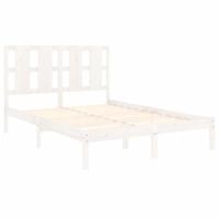 Bedframe zonder matras massief grenenhout wit 140x200 cm - thumbnail