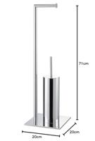 Sealskin Toiletbutler Tube met Toiletrolhouder en Toiletborstel met Houder Vrijstaand Chroom - thumbnail