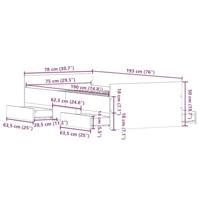 Bedframe met hoofd- en voeteneinde grijs sonoma 75x190 cm - thumbnail