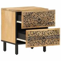 Nachtkastje 40x33x46 cm massief mangohout - thumbnail