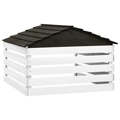 Overkapping voor grasmaaier 78x74x54 cm vurenhout zwart en wit Overkapping voor grasmaaier 78x74x54 cm vurenhout zwart en wit